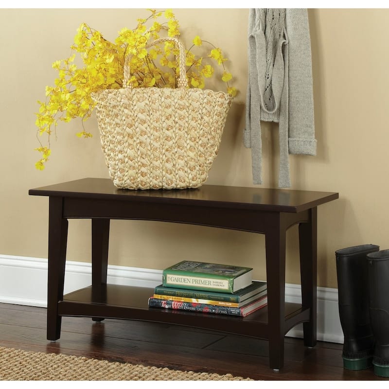 Copper Grove Daintree Wood Entryway Bench with Shelf