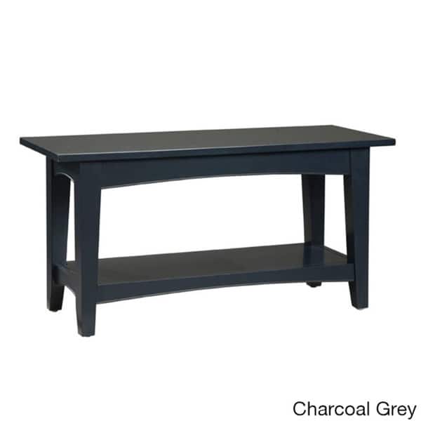 Copper Grove Daintree Wood Entryway Bench with Shelf - Charcoal