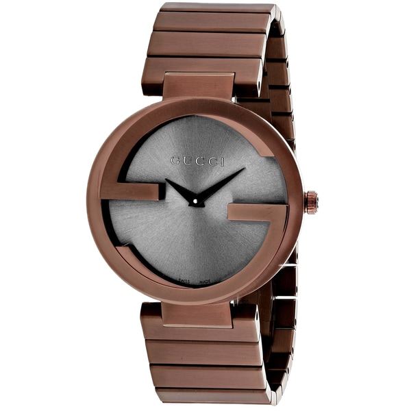 Shop Gucci Women's Interlocking G Round Rose Goldtone Stainless Steel