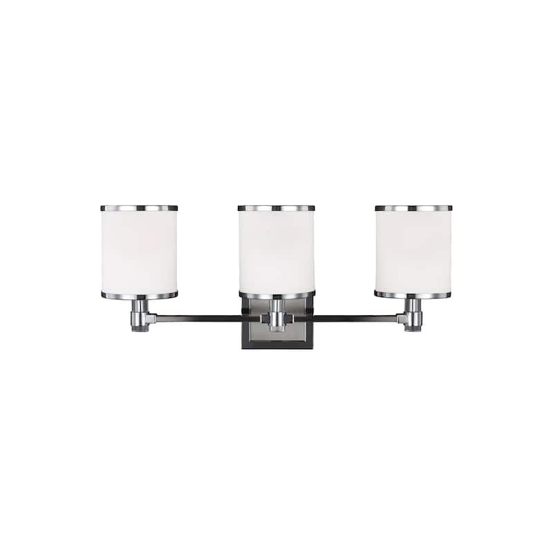 Feiss Prospect Park 3 - Light Vanity, Satin Nickel / Chrome - Silver