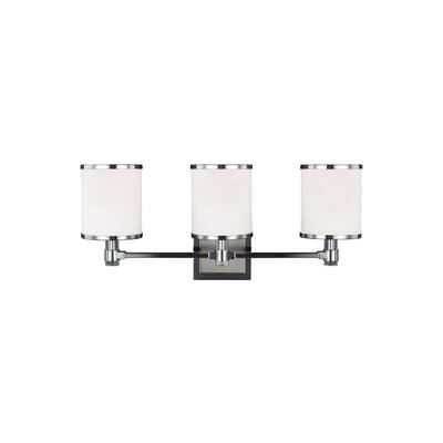 Feiss Prospect Park 3 - Light Vanity, Satin Nickel / Chrome - Silver