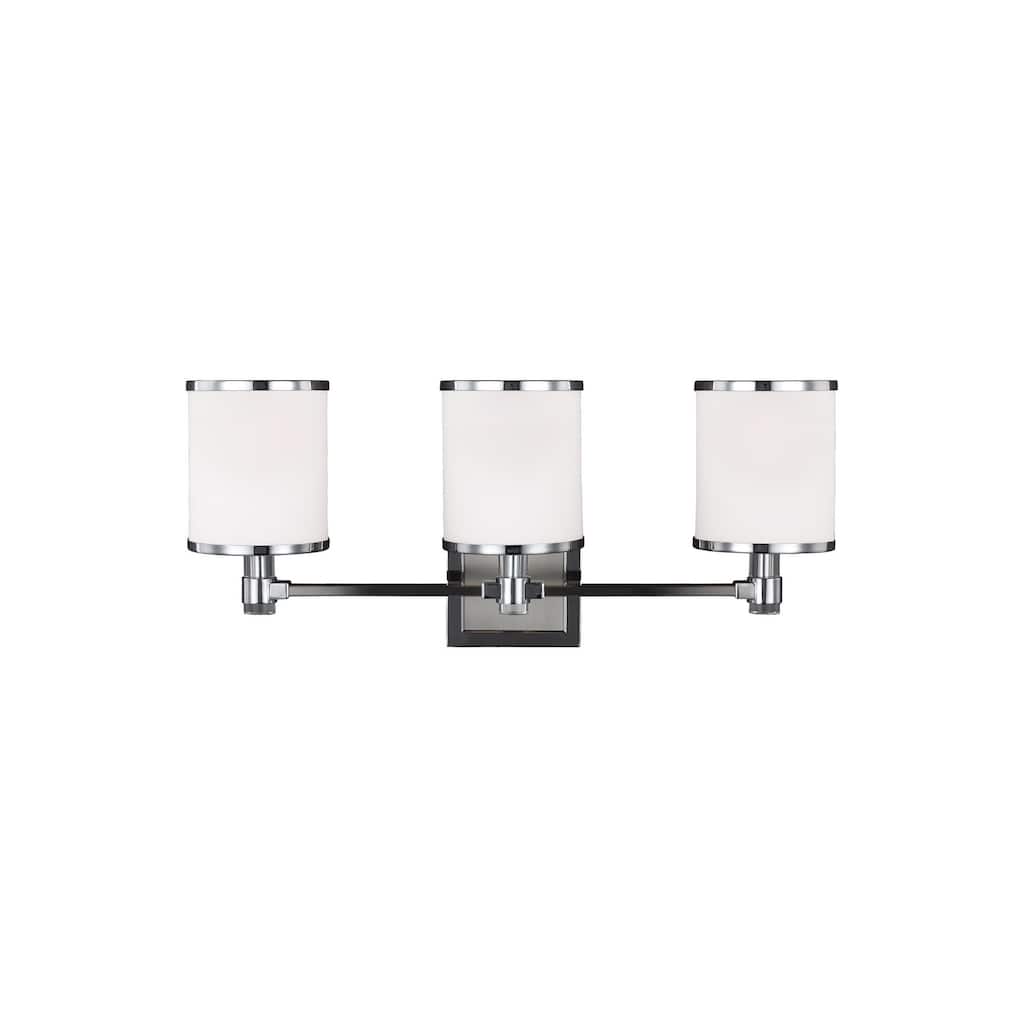 Feiss Prospect Park 3 - Light Vanity, Satin Nickel / Chrome - Silver