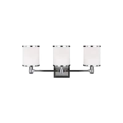Feiss Prospect Park 3 - Light Vanity, Satin Nickel / Chrome - Silver