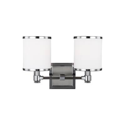 Feiss Prospect Park 2 - Light Vanity, Satin Nickel / Chrome - Silver