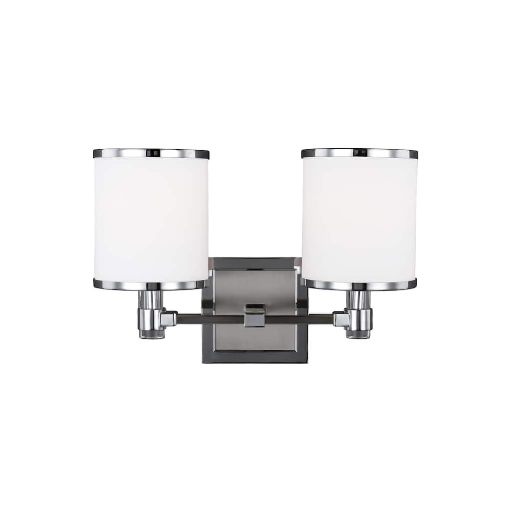 Feiss Prospect Park 2 - Light Vanity, Satin Nickel / Chrome - Silver