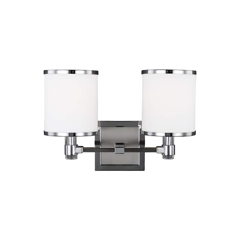 Feiss Prospect Park 2 - Light Vanity, Satin Nickel / Chrome - Silver