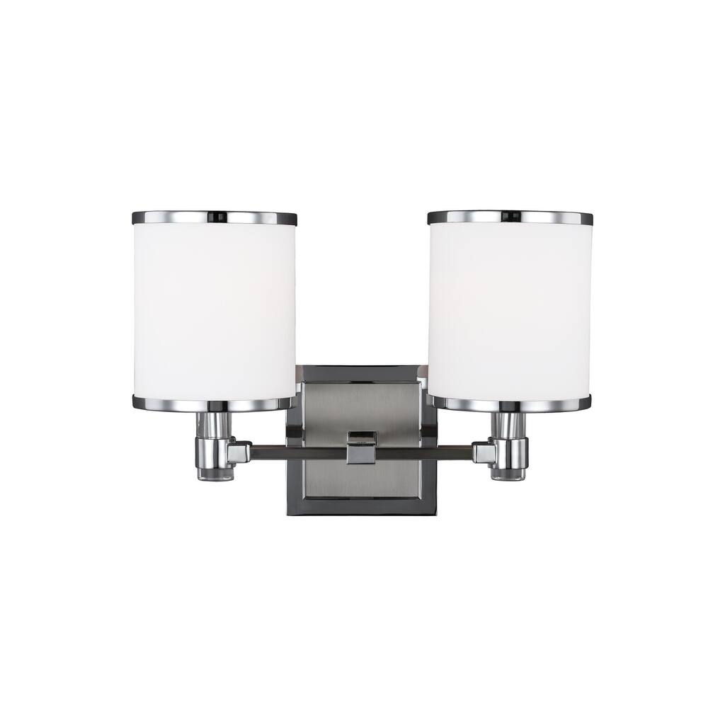 Generation Lighting Prospect Park 2 - Light Vanity Period Uptown Wall Bath Fixture in Satin Nickel / Chrome.