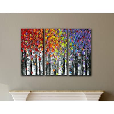 ArtWall Susanna Shaposhnikova's Birch, 3 Piece Gallery Wrapped Canvas Set