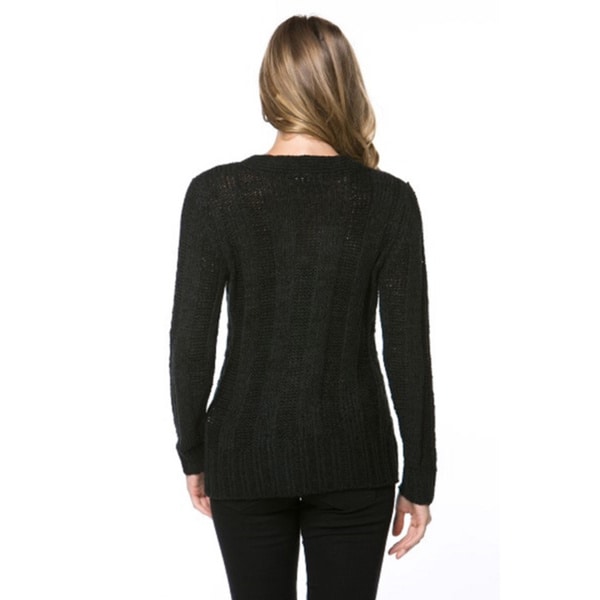 thick black cardigan