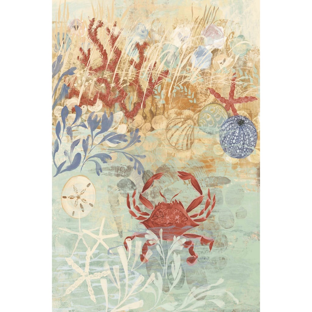 Marmont Hill - Floral Frenzy Coastal IV Painting Print on Canvas - Multi-Color