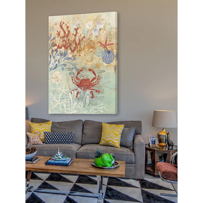Marmont Hill - Floral Frenzy Coastal IV Painting Print on Canvas - Multi-Color