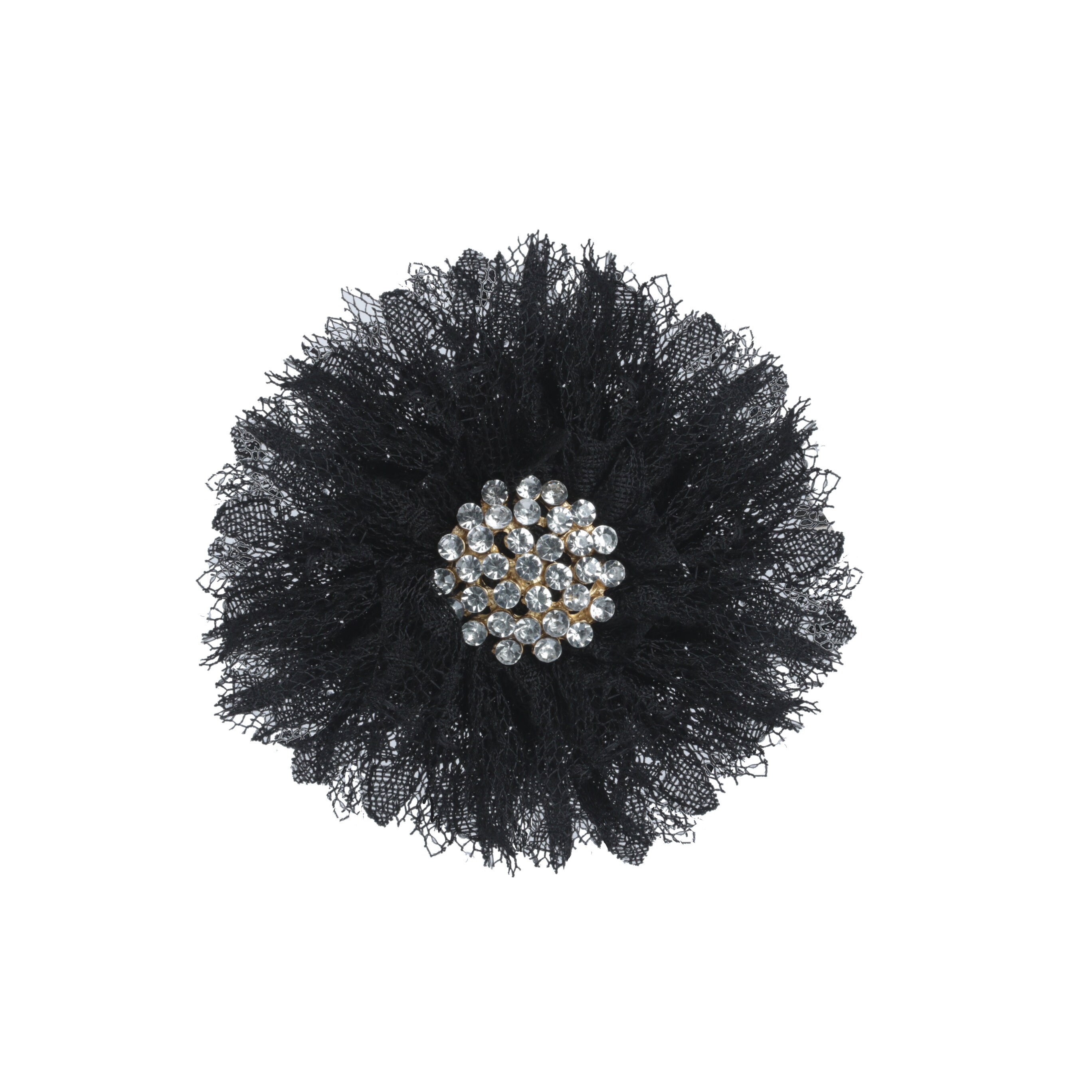 large black flower hair clip