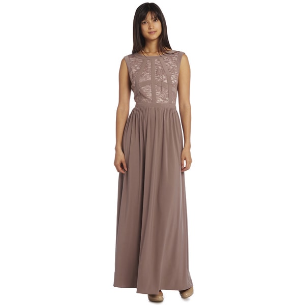 R & M Richards Women's Band Top Evening Gown