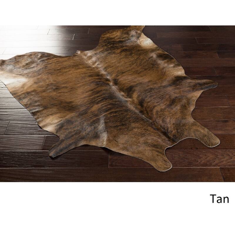 Hand Crafted Balanchine Hair On Hide Area Rug - Ivory - 5' x 6' Hide-Shaped