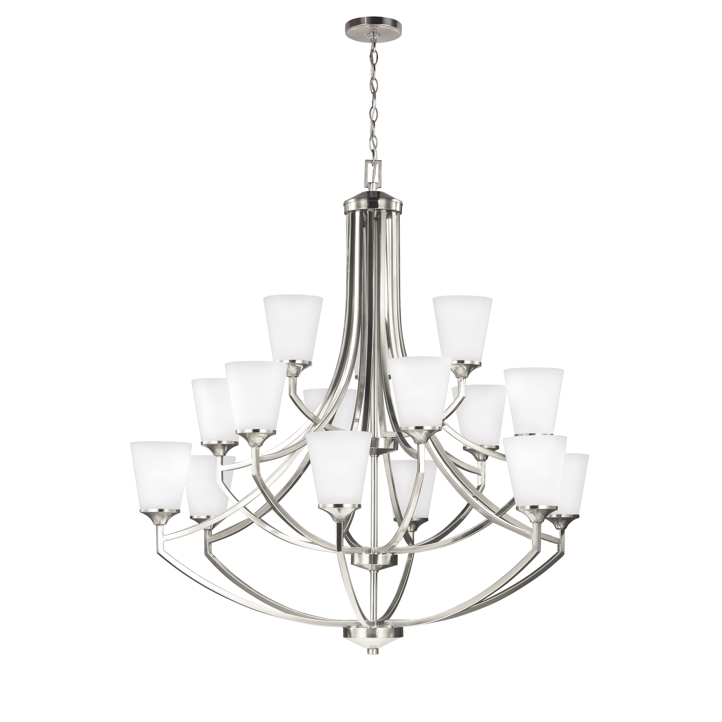 Sea Gull Hanford 15 Lights Brushed Nickel Chandelier (Fifteen Light Chandelier Brushed Nickel) - Chandeliers For Bedrooms by Overstock.com