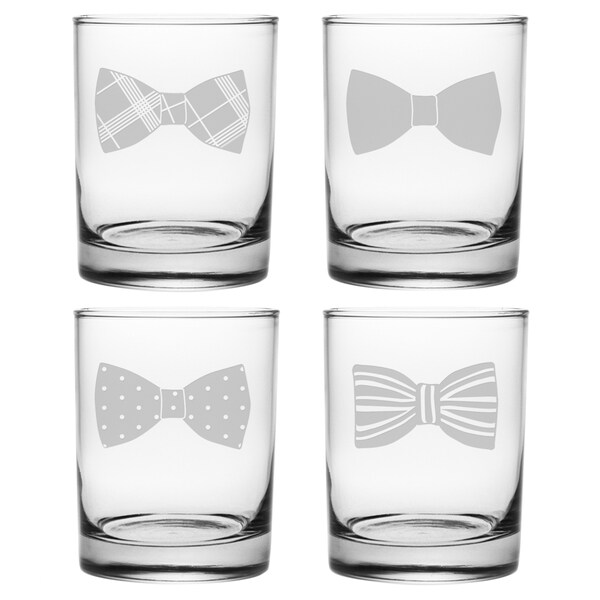 Bowties Assortment Rocks Glass (Set of 4). Opens flyout.