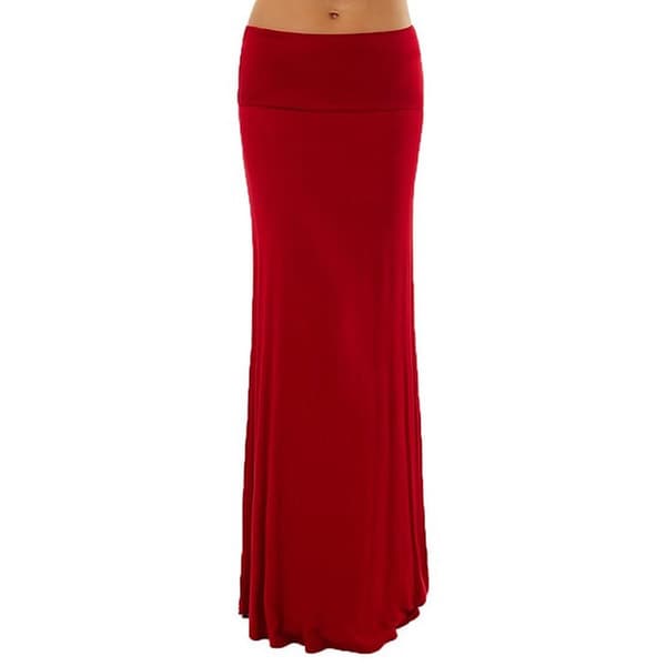 Dinamit Women's Rayon Spandex Solid Maxi Skirt