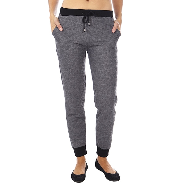 Dinamit Womens Grey Quilted Joggers Pants   18106993  