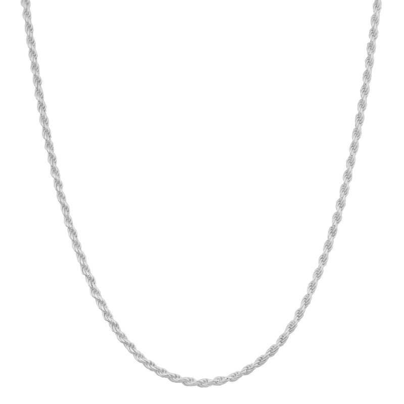 Fremada Sterling Silver 1.2-mm Diamond-Cut Italian Rope Chain Necklace (18 - 36 inches)