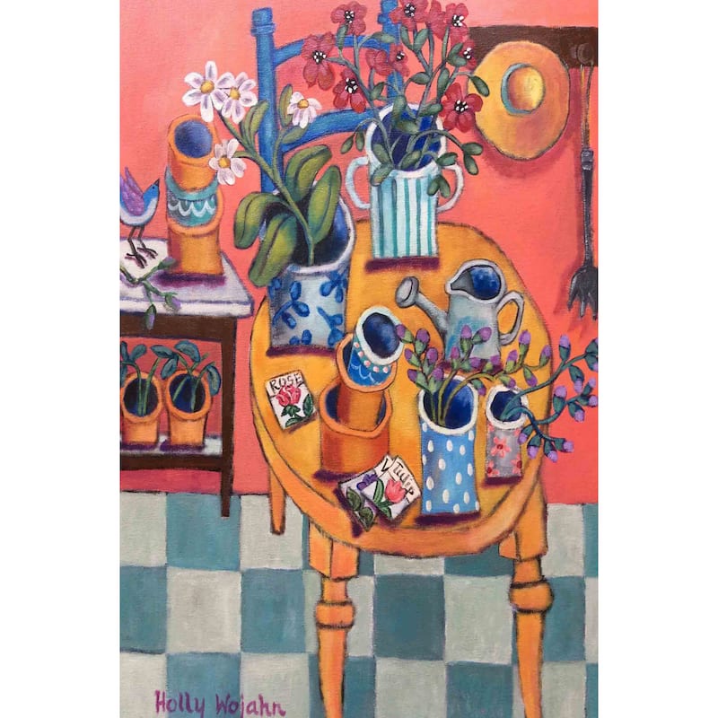 Marmont Hill - A Happy Garden Room Painting Print on Canvas - Multi-Color