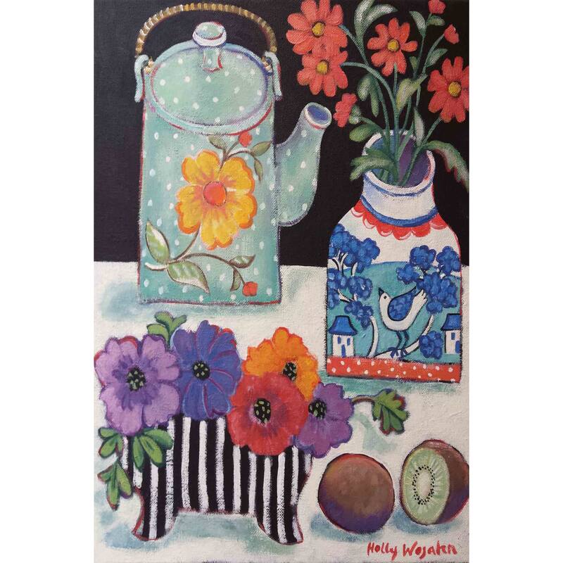 Marmont Hill - Happy Still Life with Kiwi Painting Print on Canvas - Multi-Color