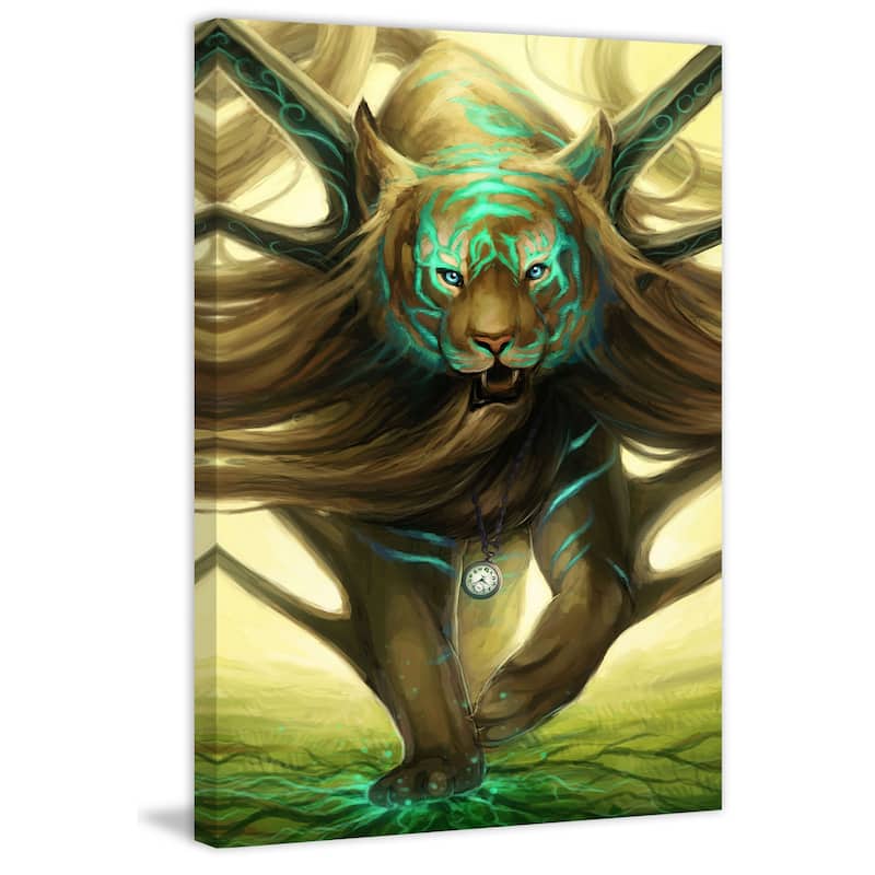 Marmont Hill - Godly Tigers 1 Painting Print on Canvas - Multi-Color