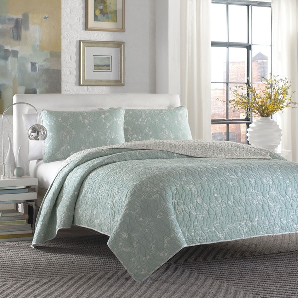 Shop City Scene Giani Teal 3piece Quilt Set Overstock