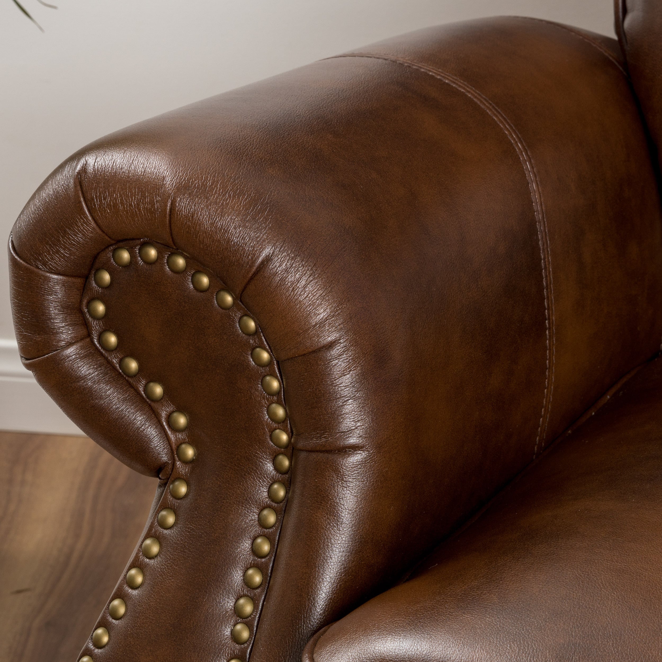 Torreon PU Light Brown Leather Recliner Club Chair by Christopher