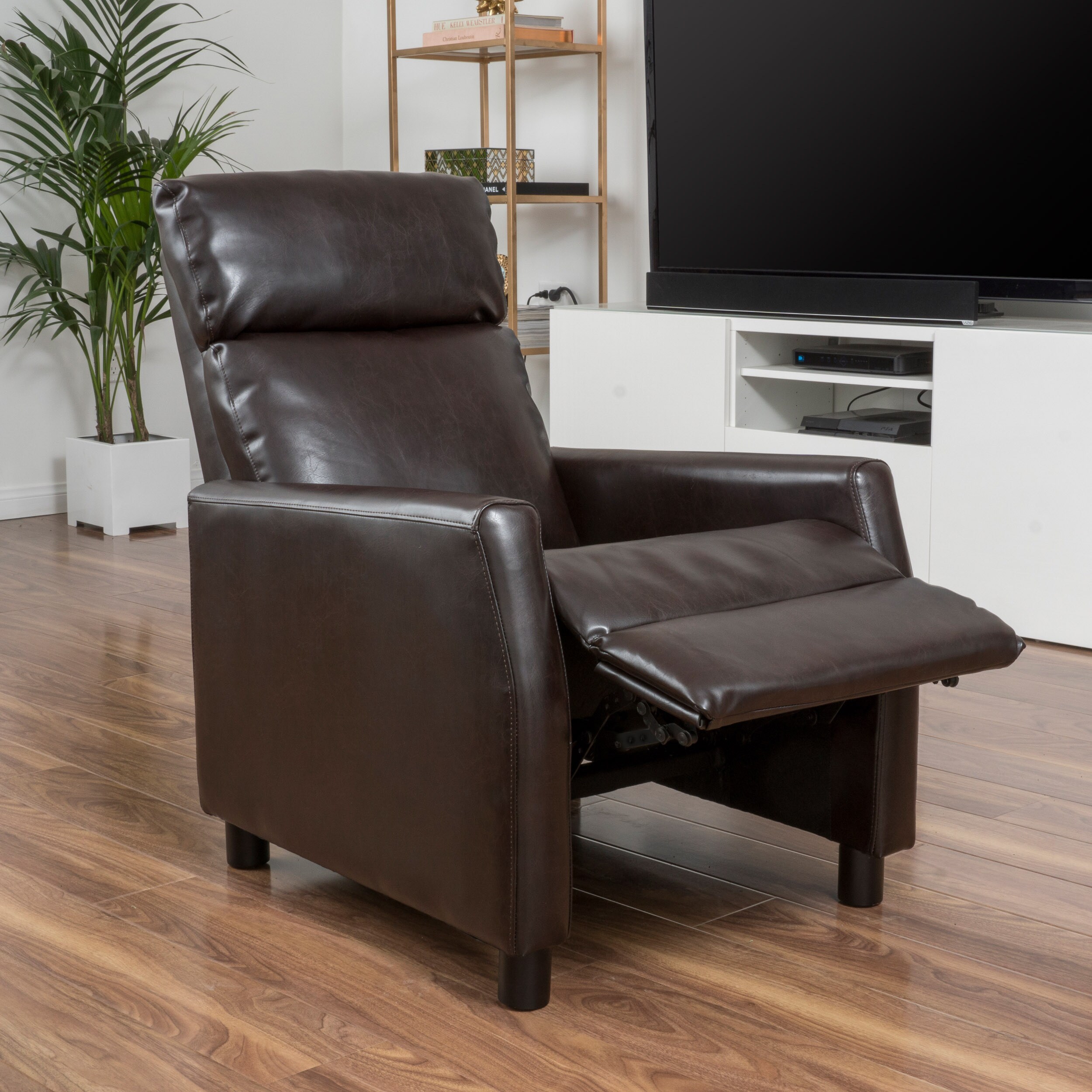 Shop Tabahri Bonded Leather Recliner Club Chair by Christopher Knight