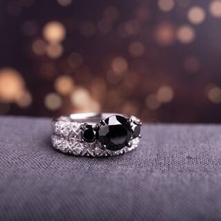 Colored Diamond Wedding Rings Find Great Jewelry Deals Ping At Miadora Signature Collection 10k White Gold 3ct Tdw Black And Diamond 3 Stone Bridal