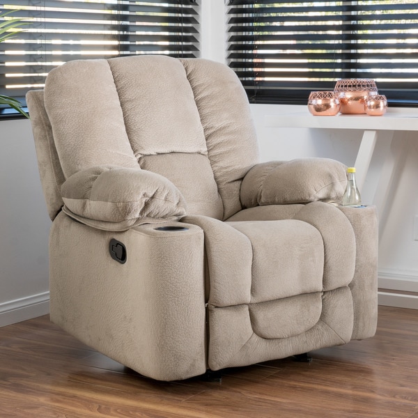Gannon Fabric Reclining Glider Club Chair by Christopher Knight Home