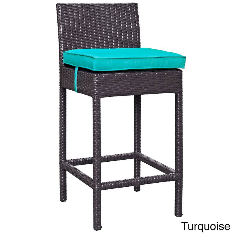 Veer Outdoor Patio Fabric Bar Stool - turquoise