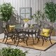 Christopher Knight Home Outdoor Hallandale 7-piece Cast Aluminum Rectangle Bronze Dining Set - Thumbnail 0
