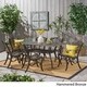 Christopher Knight Home Outdoor Hallandale 7-piece Cast Aluminum Rectangle Bronze Dining Set - Thumbnail 1