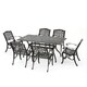 Christopher Knight Home Outdoor Hallandale 7-piece Cast Aluminum Rectangle Bronze Dining Set - Thumbnail 8