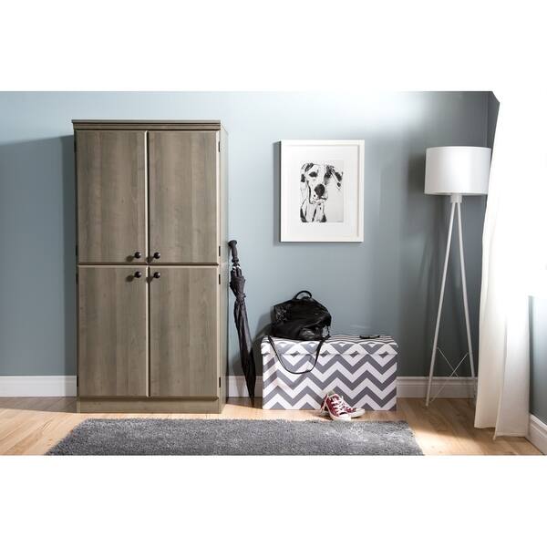 South Shore Morgan 4-Door Storage Cabinet-Weathered Oak