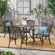 Outdoor Hallandale 5-piece Cast Aluminum Square Bronze Dining Set by Christopher Knight Home - Thumbnail 0