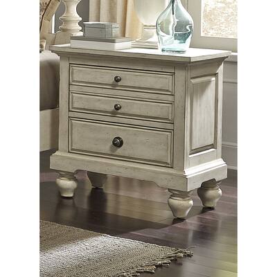 High Country Pine White Washed 2-drawer Nightstand