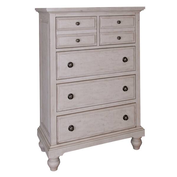 Shop High Country Pine White Washed 5 Drawer Chest On Sale