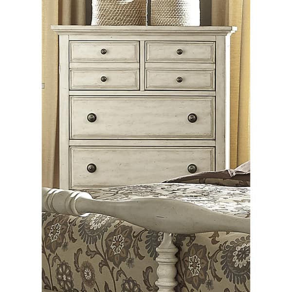 Shop High Country Pine White Washed 5 Drawer Chest On Sale