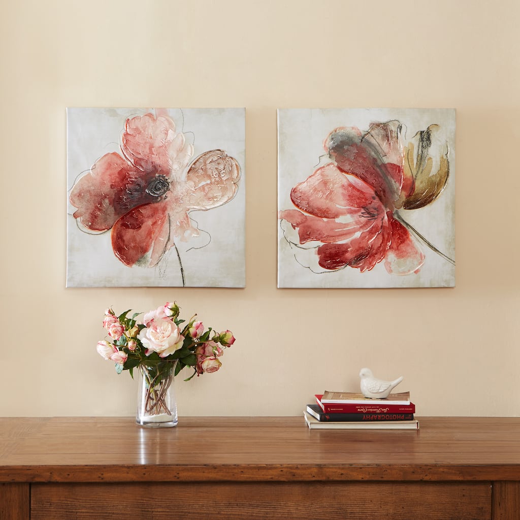 Madison Park Lovely Blooms Hand Embellished Canvas 2-piece Set