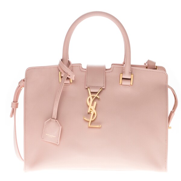 Yves Saint Laurent Leather Pink Baby Monogram Cabas Bag - Free Shipping Today - www.bagsaleusa.com ...