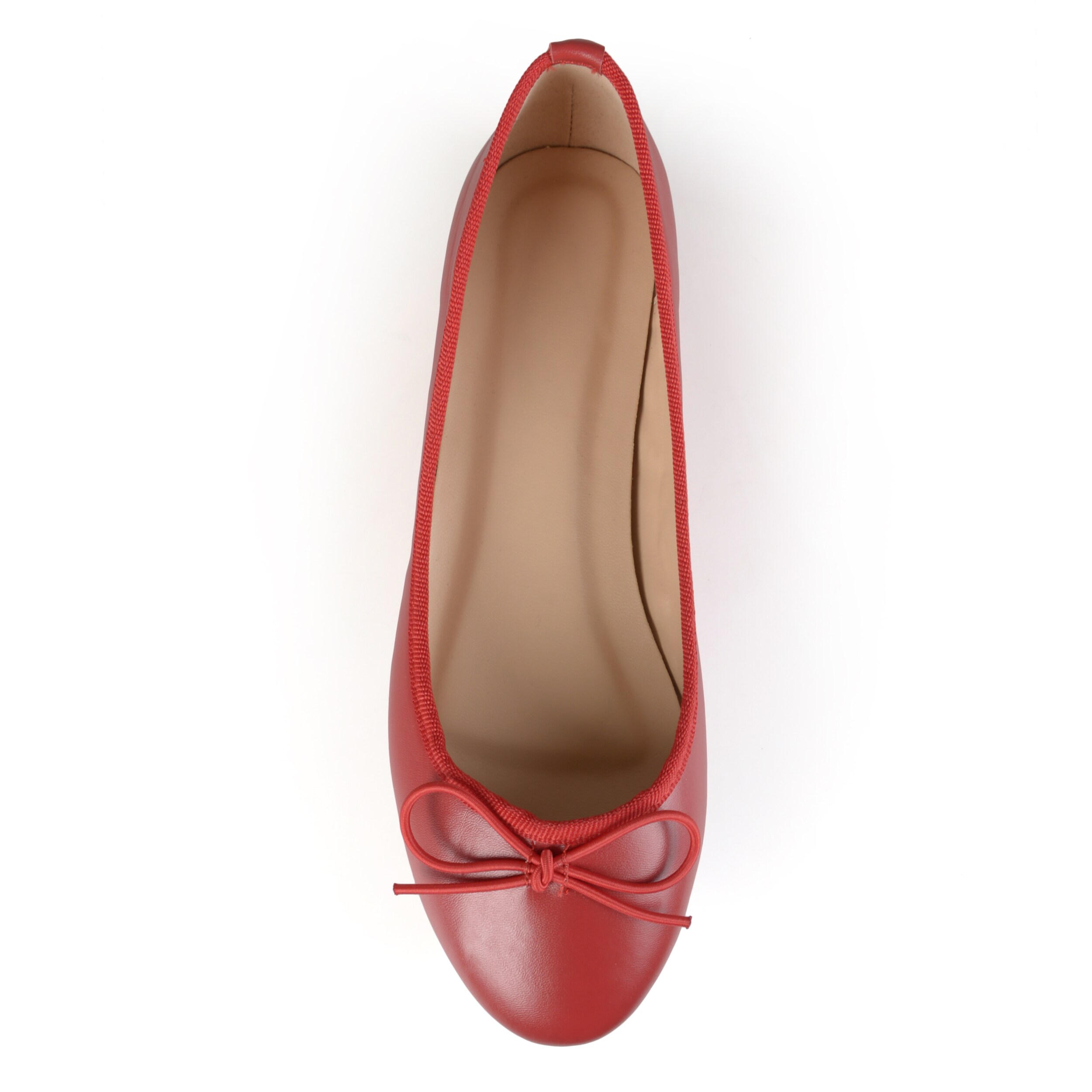 red round toe flats
