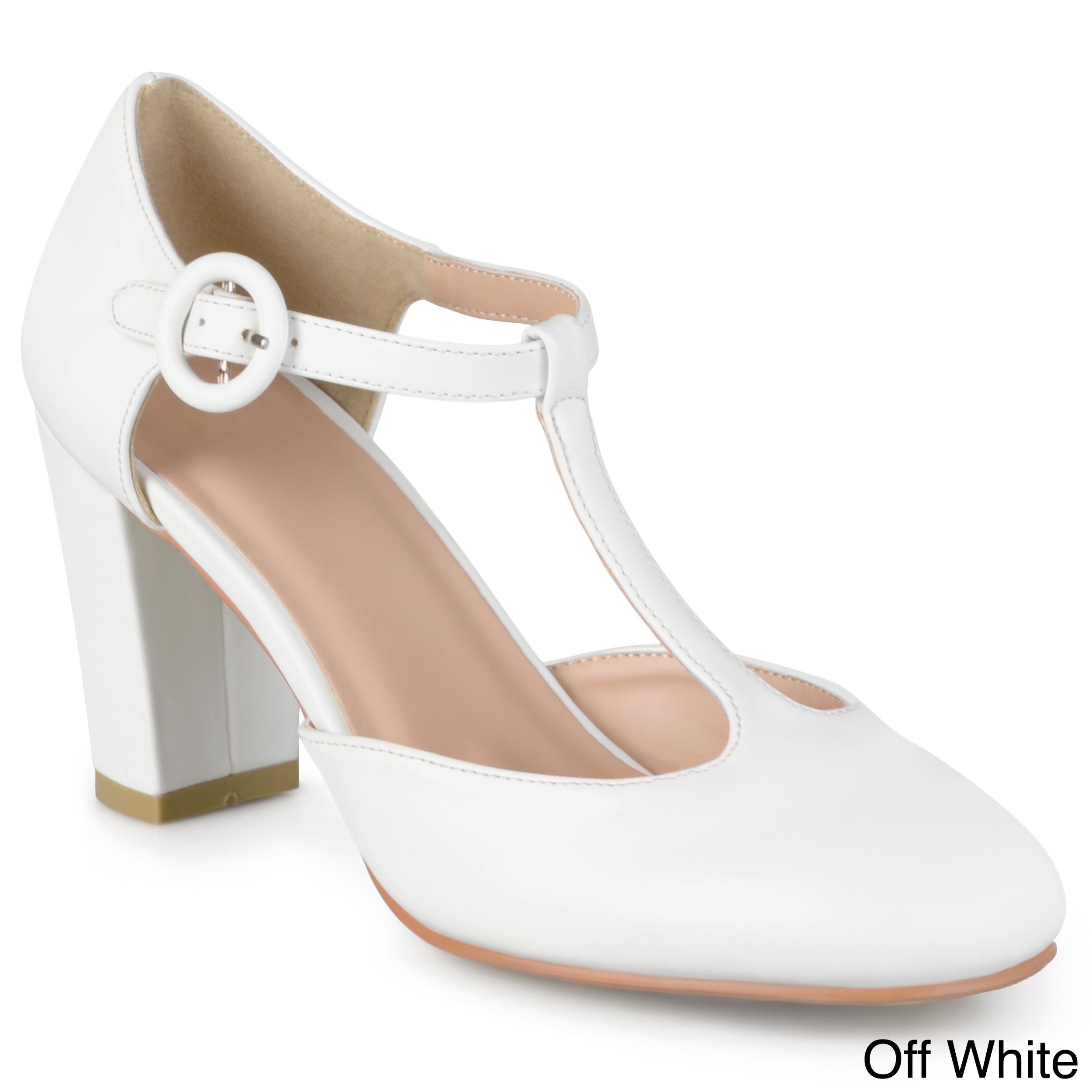 white pumps with strap
