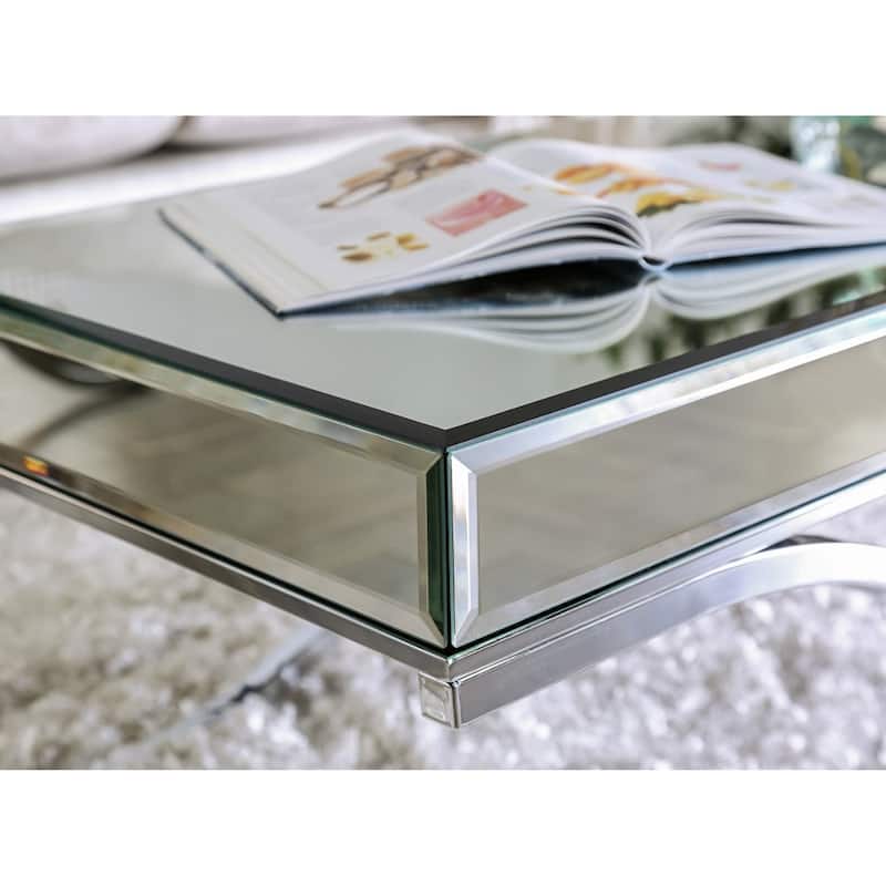 Laja Contemporary Chrome 48-inch Metal Coffee Table by Furniture of America