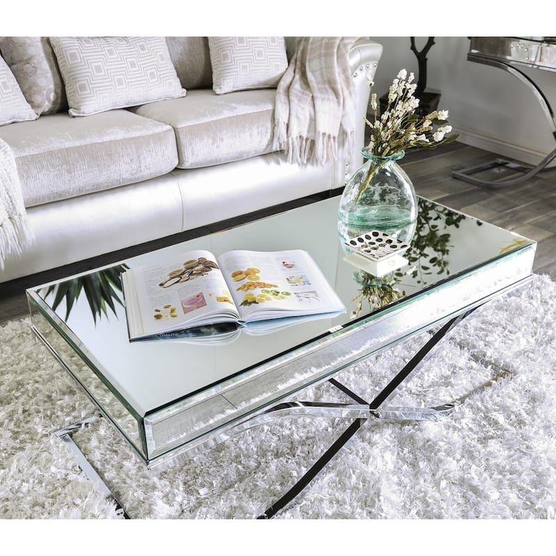 Laja Contemporary Chrome 48-inch Metal Coffee Table by Furniture of America