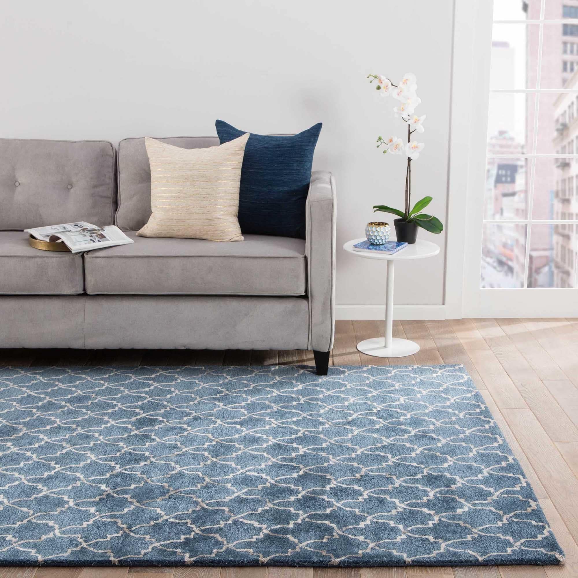 Shop Menlowe Handmade Geometric Area Rug On Sale Overstock 11110478 Blue Grey 2 X 3