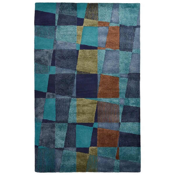 Shop Handmade Abstract Blue Area Rug (8' X 10') Free Shipping Today