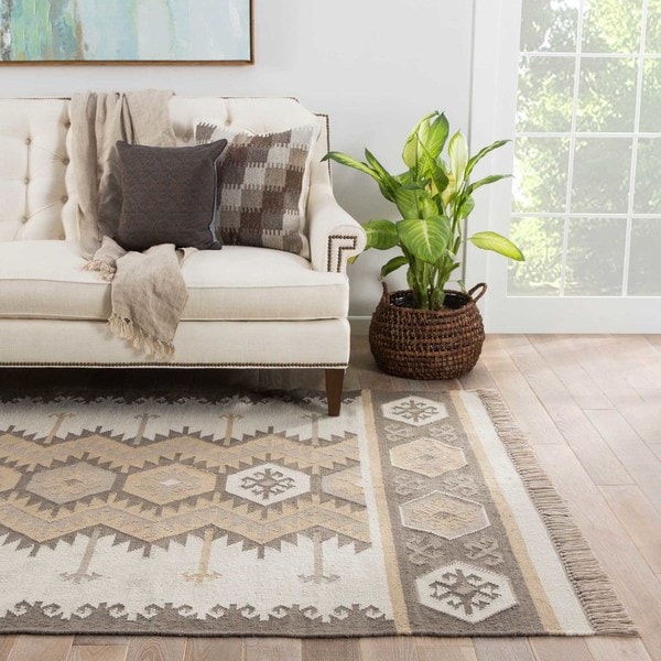 Shop Sonoran Indoor/ Outdoor Geometric Gray/ Taupe Area Rug (8' X 10') On Sale Free Shipping