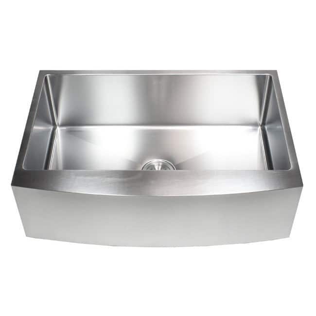 33-inch 15mm Curved Front Farm Apron Stainless Steel Single Bowl Kitchen Sink